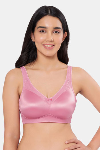 Buy Amante Double Layered Non Wired Full Coverage Super Support Bra - Wild Rose